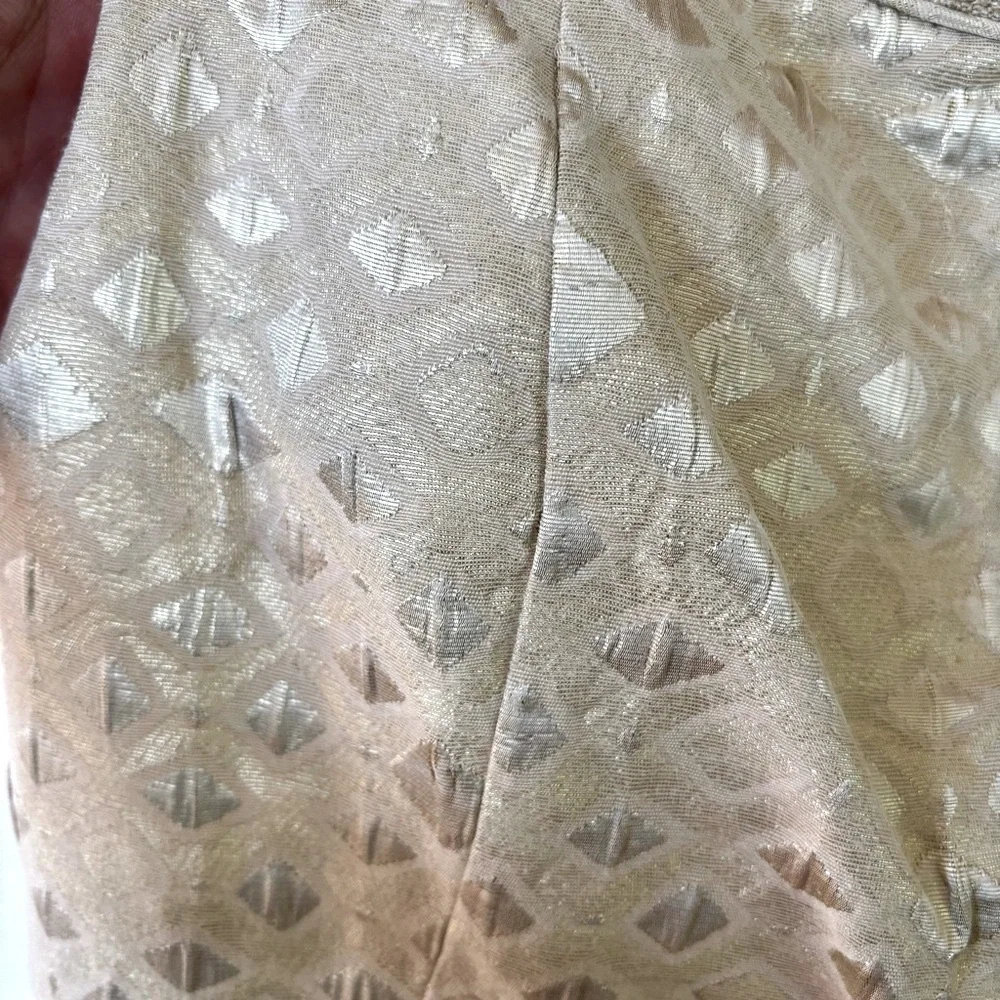 TORY BURCH Cream Patterned Sleeveless Dress
